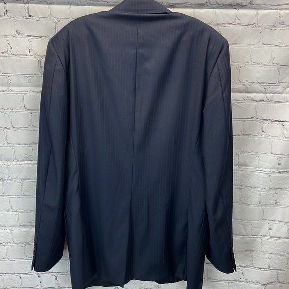 ⭐️Hickey Freeman LTD mens 100% worsted wool navy pin striped blazer SZ 42L EUC - Picture 2 of 9